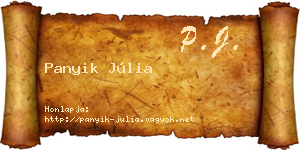 Panyik Júlia névjegykártya